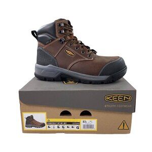 KEEN Evanston 6" Carbon Safety Toe Waterproof Work Boots Mens 8.5 D Bison/Black